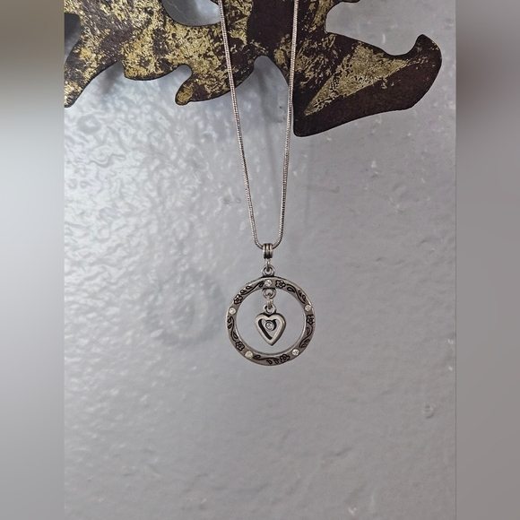 Brighton Circle of Life Two Tone Reversible Heart Necklace - Picture 1 of 8